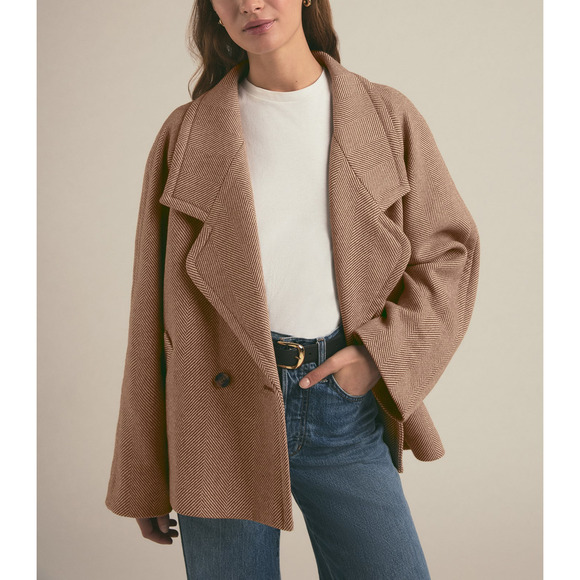Favorite Daughter Jackets & Blazers - Favorite Daughter 'The Cameron' Brown Polyester Coat Size XXS - NWT